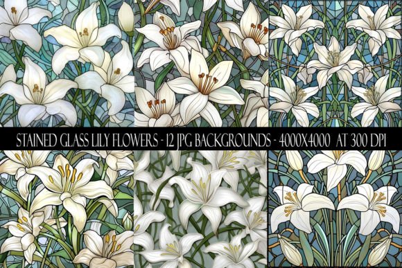 Download Stained Glass Lily Flower Backgrounds - Flower Collection