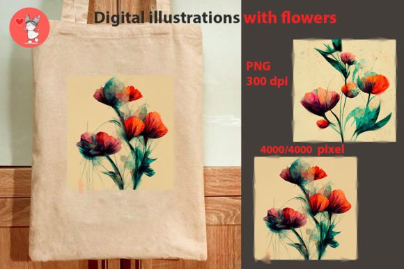 Download Digital Illustrations with Flowers - Flower Collection