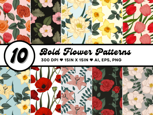 Download Bold Flower Patterns - Flower Collection