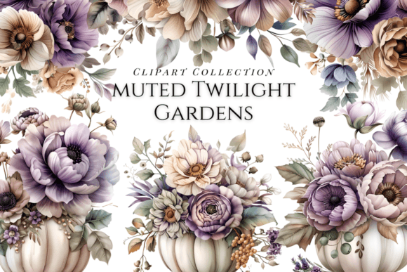 Download Watercolor Muted Twilight Fall Flowers - Flower Collection