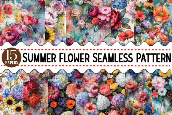 Download Summer Flower Seamless Pattern Bundle - Flower Collection