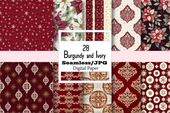 Download Burgundy and Ivory Patterns - Ivory patterns Collection