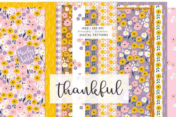 Download Thankful Retro Flower Patterns - Flower Collection