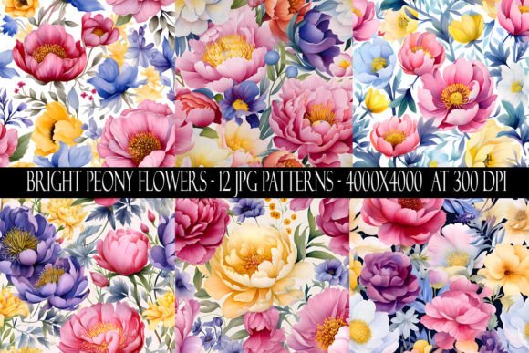 Download Bright Peony Flower Patterns - Flower Collection