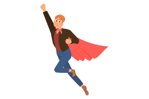 Download Flying Corporate Superhero. Office Male - Premium Resources
