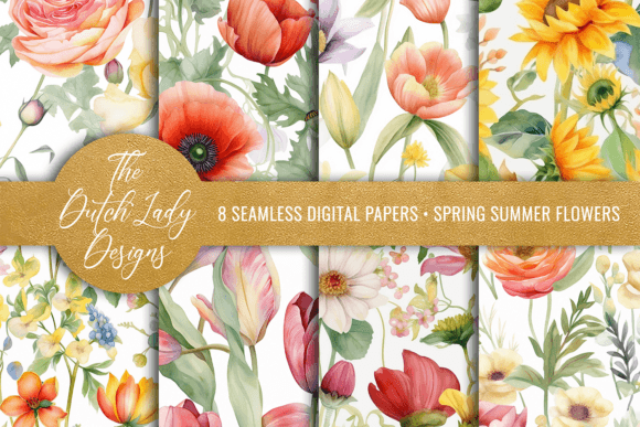 Download Seamless Spring &amp; Summer Flower Patterns - Flower Collection