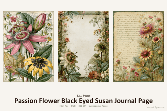 Download Passion Flower Black Eyed Susan Journal - Flower Collection