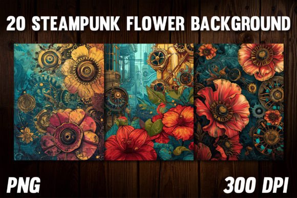 Download Steampunk Flower Backgrounds for Covers - Flower Collection
