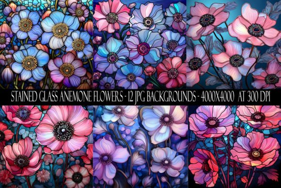 Download Stained Glass Anemone Flower Backgrounds - Flower Collection