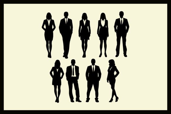Download Corporate Man Woman Silhouette Clipart - Corporate Collection