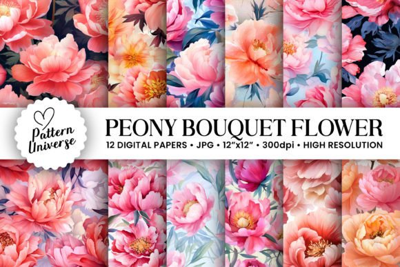 Download Summer Peony Bouquet Flower Patterns - Flower Collection