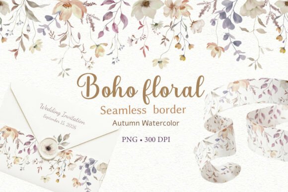 Download Boho Fall Flower Seamless Border - Flower Collection