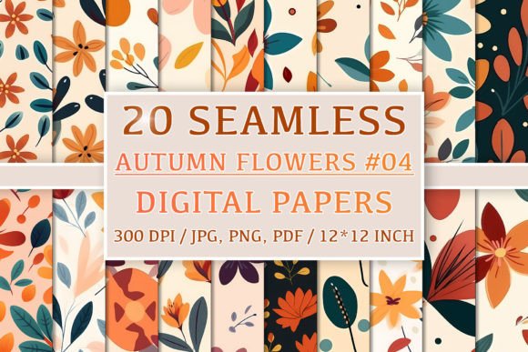 Download 20 Seamless Autumn Flower Patterns #4 - Flower Collection