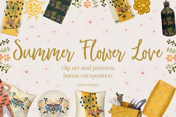 Download Summer Flower Love Patterns and Clipart - Flower Collection