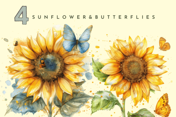 Download Watercolor Sunflowers Yellow Floral - Flower Collection