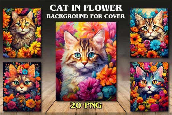 Download Cat in Flower Backgrounds for Covers - Flower Collection
