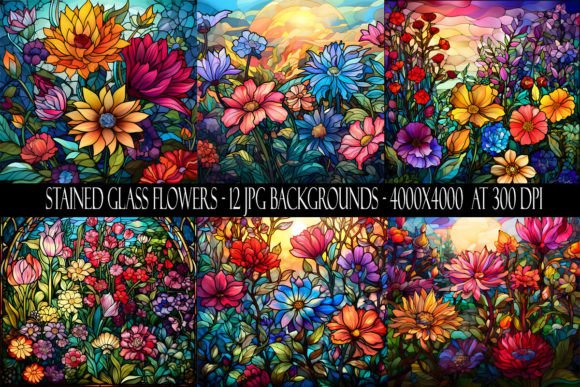 Download Stained Glass Flower Backgrounds - Flower Collection
